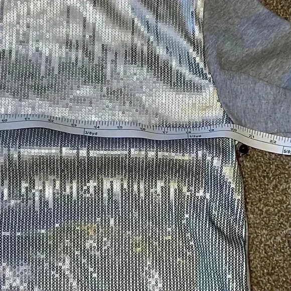 DKNY The Everywhere Sweatshirt. Silver sequined. Great for holidays! Size small - Picture 4 of 9